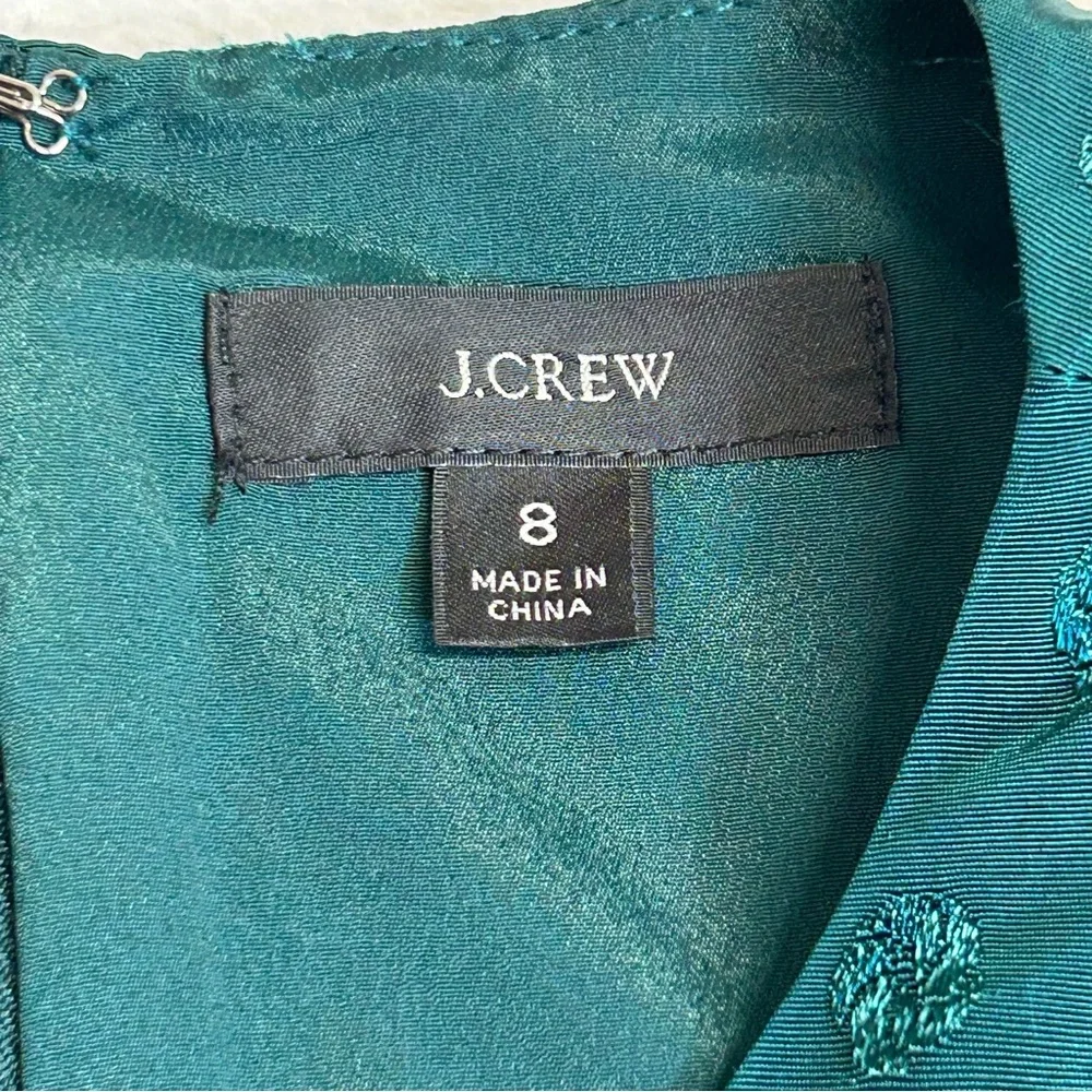 J Crew Green Shift Dress in Jacquard Floral‎ Women’s Size 8